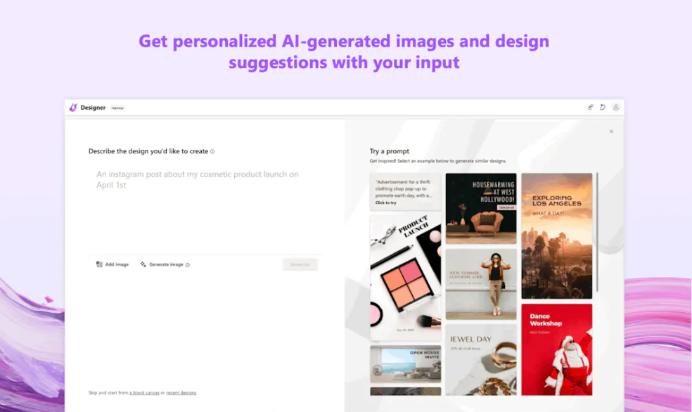 Microsoft Designer Screenshot