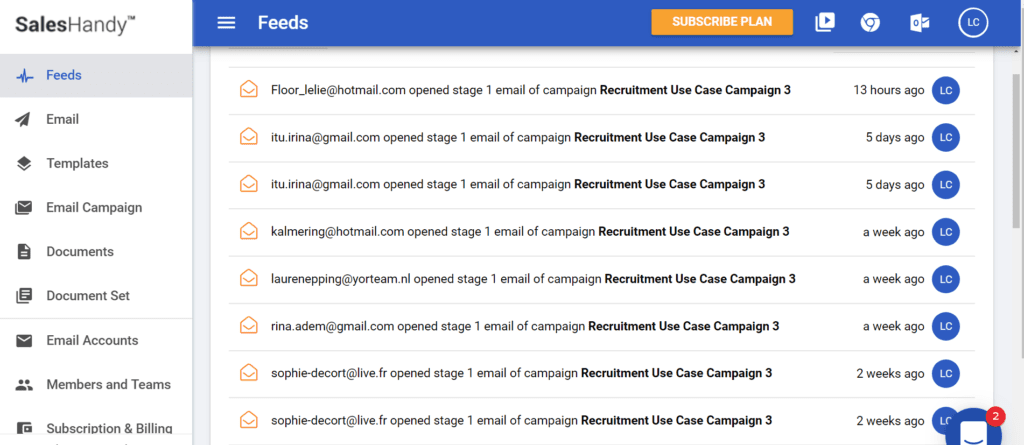 Saleshandy screenshot