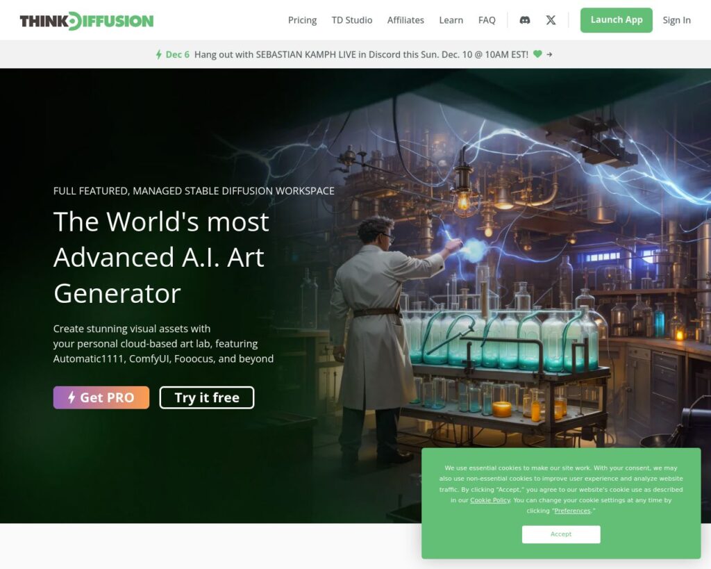 Thinkdiffusion screenshot