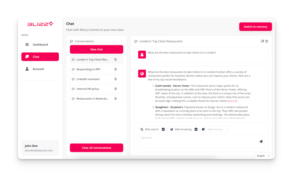 Blizzy AI screenshot