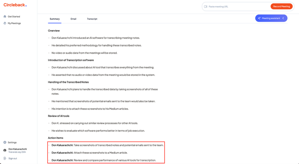 Circleback screenshot