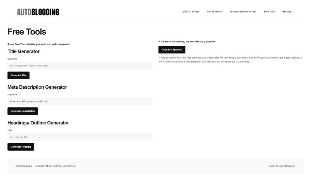 Autoblogging screenshot