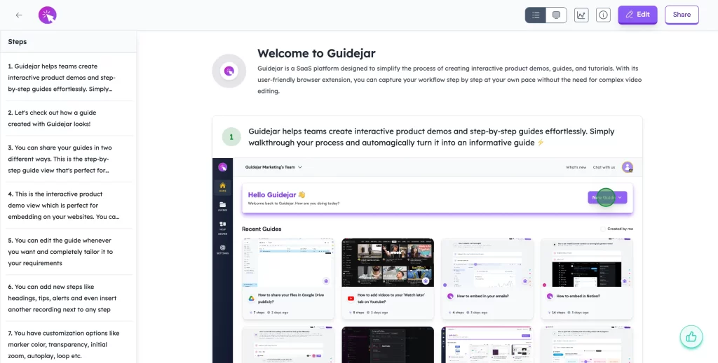 Guidejar screenshot