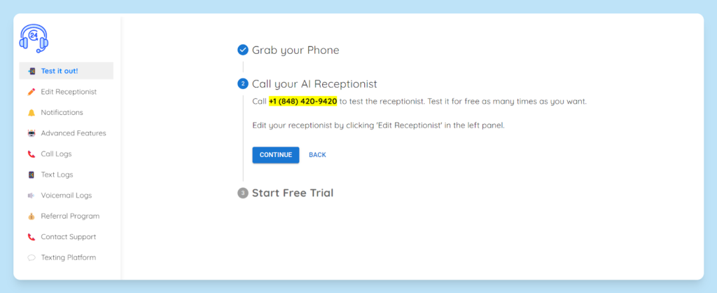 My AI Front Desk screenshot